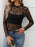 Floral Mock Neck Long Sleeve Mesh Top - Byyde