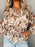 Drawstring Floral Lantern Sleeve Blouse - Byyde