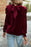 Tie Up Mock Neck Velvet Fabric Long Sleeve Blouse - Byyde