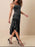 Asymmetrical Velvet Cami Dress with Ruffle Hem - Byyde