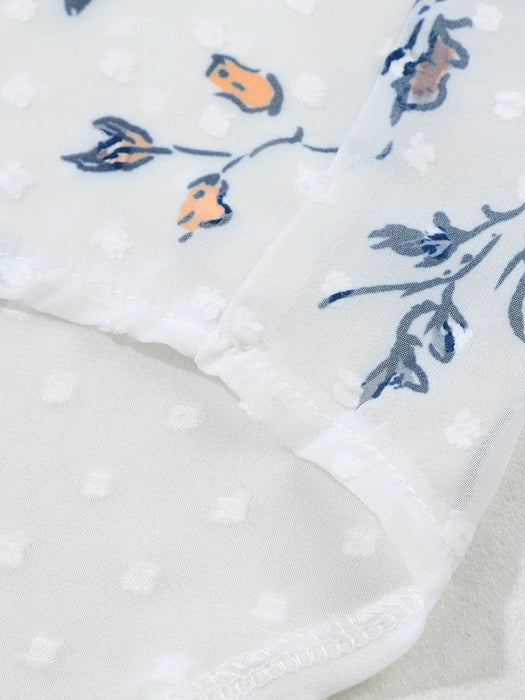 Floral Print Open Front Cover Up - Byyde