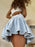 Ruffled Hem Denim Mini Skirt - Byyde
