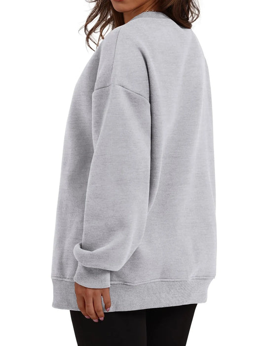 Oversized Long Sleeve Crewneck Sweatshirt - Byyde