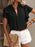 Ruffle Sleeve Notched Blouse - Byyde