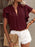 Ruffle Sleeve Notched Blouse - Byyde