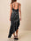 Asymmetrical Velvet Cami Dress with Ruffle Hem - Byyde