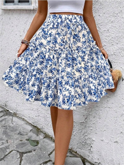 Floral Print Midi Skirt - Byyde