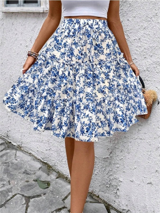 Floral Print Midi Skirt - Byyde