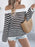 Openwork Striped Off-Shoulder Knit Top - Byyde