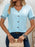 Eyelet Lace Trim Short Sleeve Blouse - Byyde