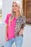 Leopard Color Block V-Neck Blouse - Byyde