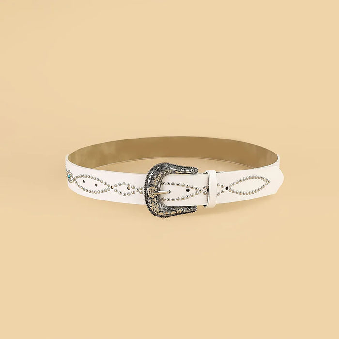 PU Leather Rhinestone Belt - Byyde