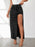 High Rise Slit Denim Skirt - Byyde