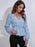 Floral V-Neck Balloon Sleeve Peplum Blouse - Byyde