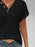 Textured V-Neck Short Sleeve Top - Byyde