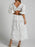 Cutout Back Lace Crochet V-Neck Dress - Byyde