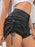 Ruched Side Drawstring Denim Shorts - Byyde