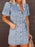 Button-Up Puff Sleeve Denim Shirt Dress - Byyde