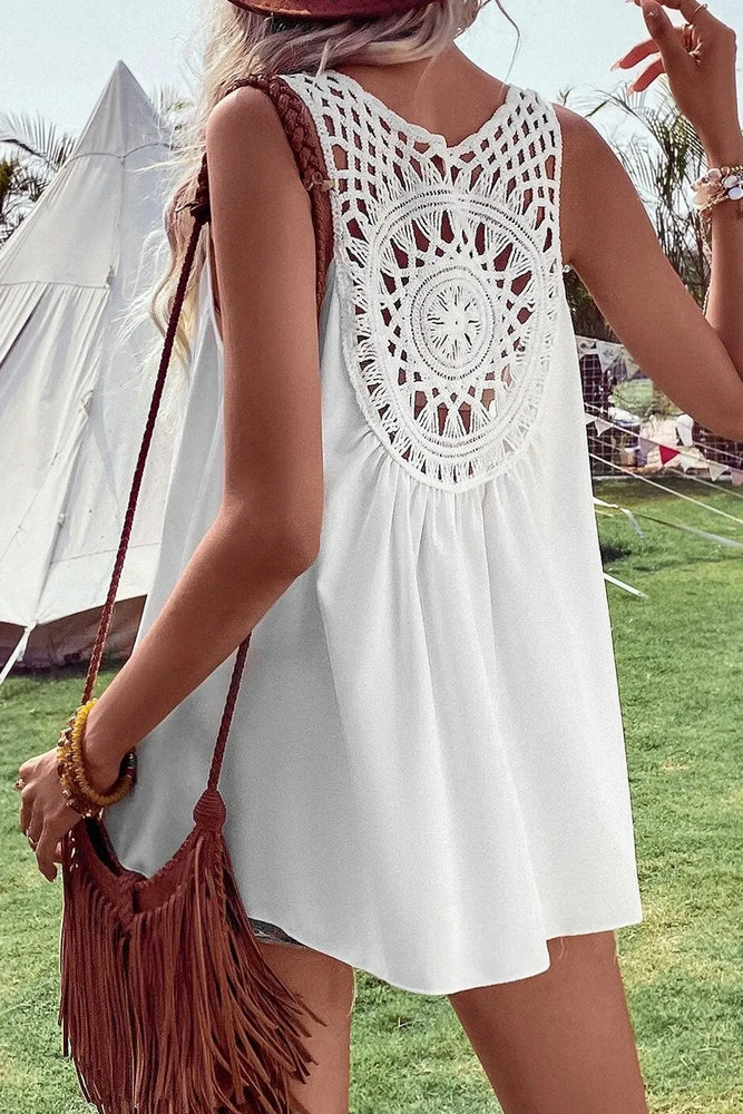 Openwork V-Neck Tank - Byyde