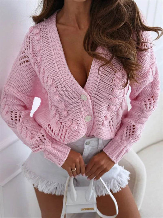 Button Up V-Neck Cardigan - Byyde