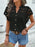 Swiss Dot Cutout Button Down Shirt - Byyde