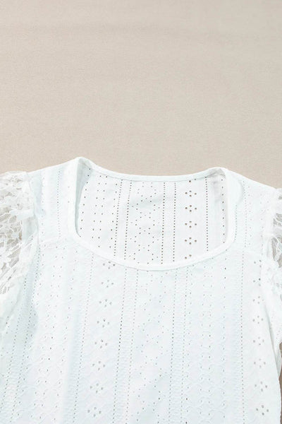 Eyelet Lace Long Sleeve Bodysuit - Byyde