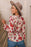 Floral V-Neck Drawstring Peplum Blouse - Byyde