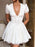 V-Neck Short Sleeve Mini Dress - Byyde