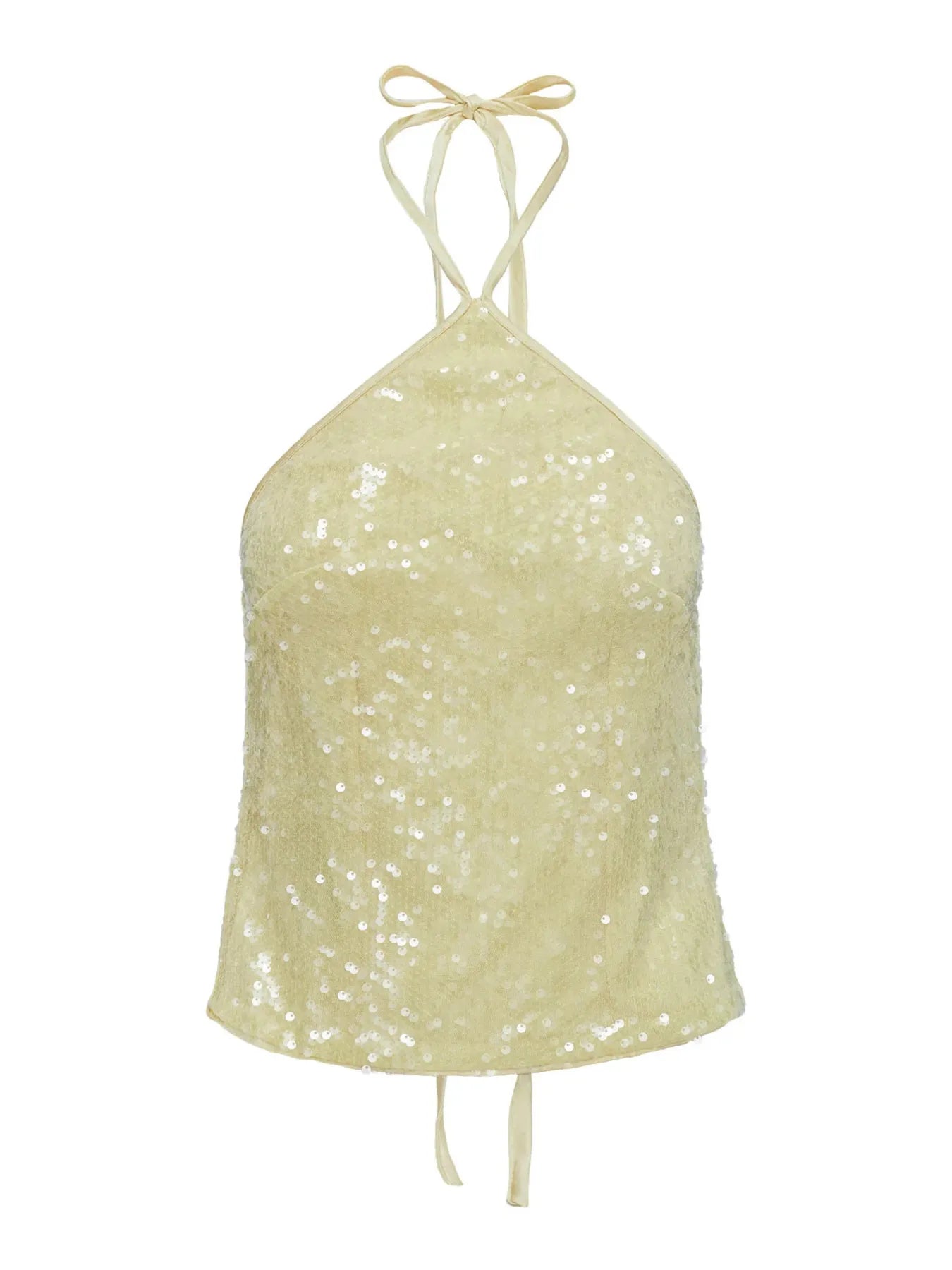Sequined Halter Neck Cami - Byyde
