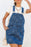 Flower Print Square Neck Denim Overall Dress - Byyde