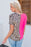 Leopard Color Block V-Neck Blouse - Byyde