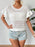 Ruffled Openwork Round Neck Knit Top - Byyde