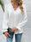 V-Neck Lace Detail Flounce Sleeve Blouse - Byyde