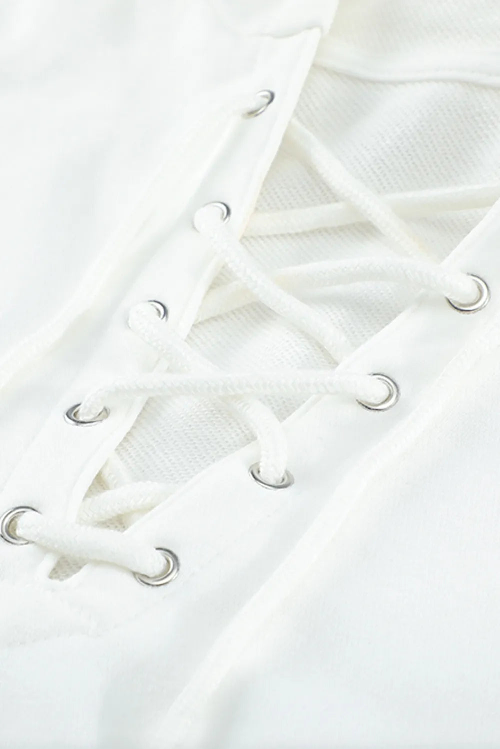 Lace Up Long Sleeve Hoodie - Byyde
