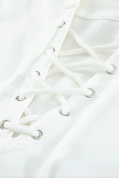 Lace Up Long Sleeve Hoodie - Byyde