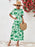 Floral Round Neck Tied Open Back Dress - Byyde