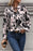 Perfee Printed Tie Neck Balloon Sleeve Blouse - Byyde