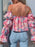 Printed Off-Shoulder Flounce Sleeve Blouse - Byyde