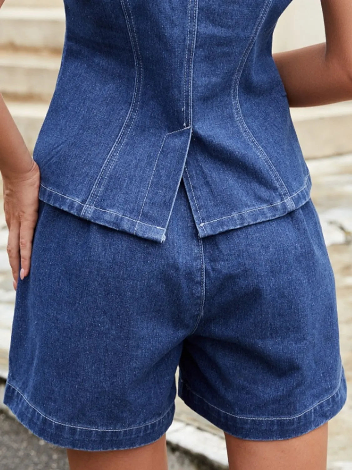 High-Waisted Denim Shorts - Byyde