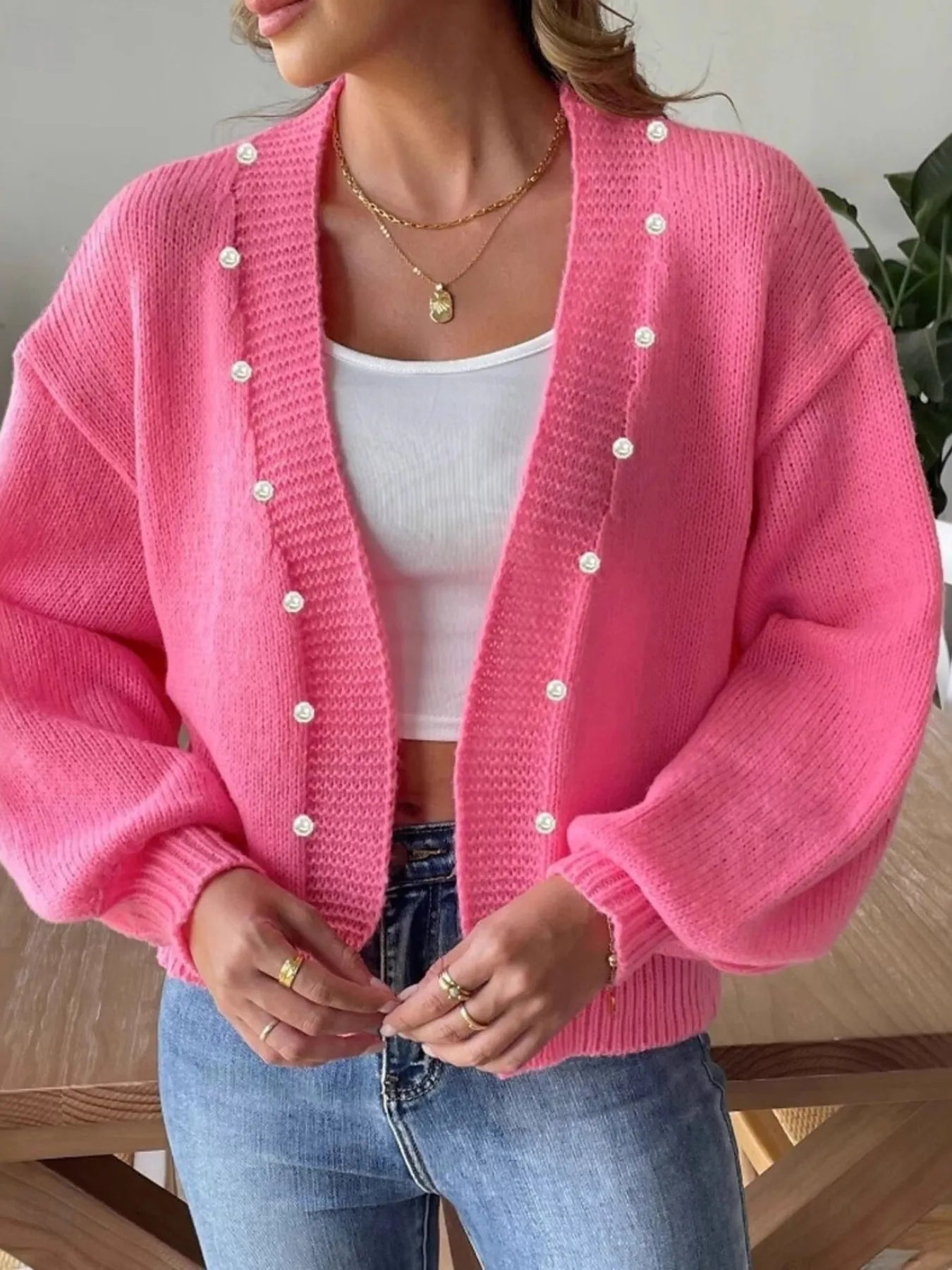 Open Front Drop Shoulder Cardigan - Byyde