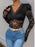 Perfee Lace V-Neck Long Sleeve Bodysuit - Byyde