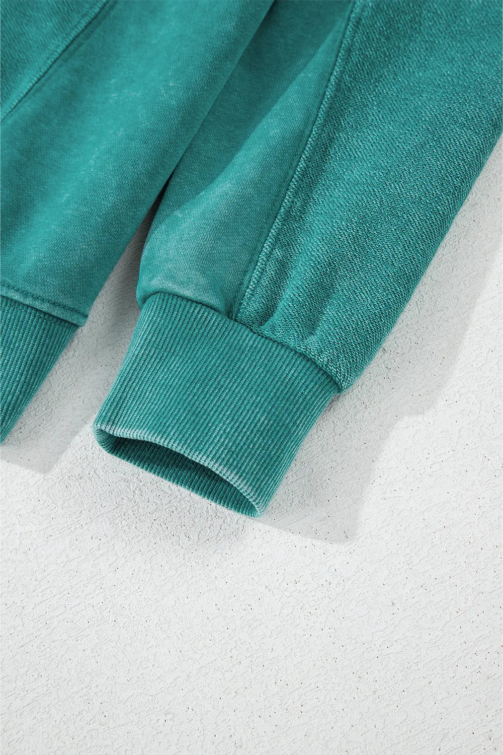 Notched Drop Shoulder Long Sleeve Sweatshirt - Byyde