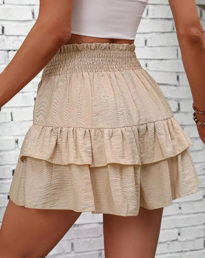 Ruffle Layered High Waist Casual Skort - Byyde