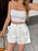 3D Flower Applique High-Waisted Shorts - Byyde