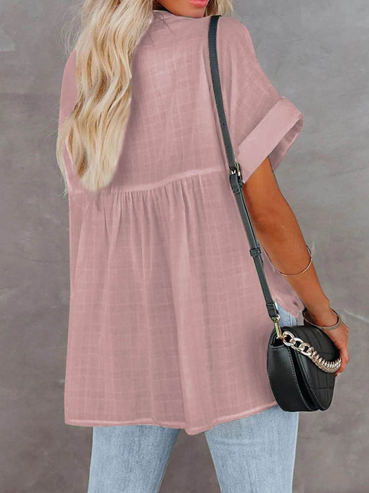 Full Size Oversized Notched Casual Shirt Plus Size - Byyde