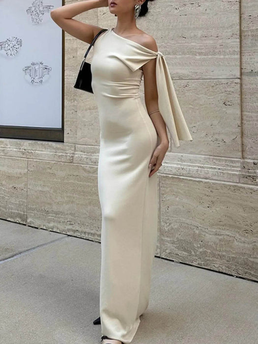 Asymmetrical Tied Sleeveless Maxi Dress - Byyde