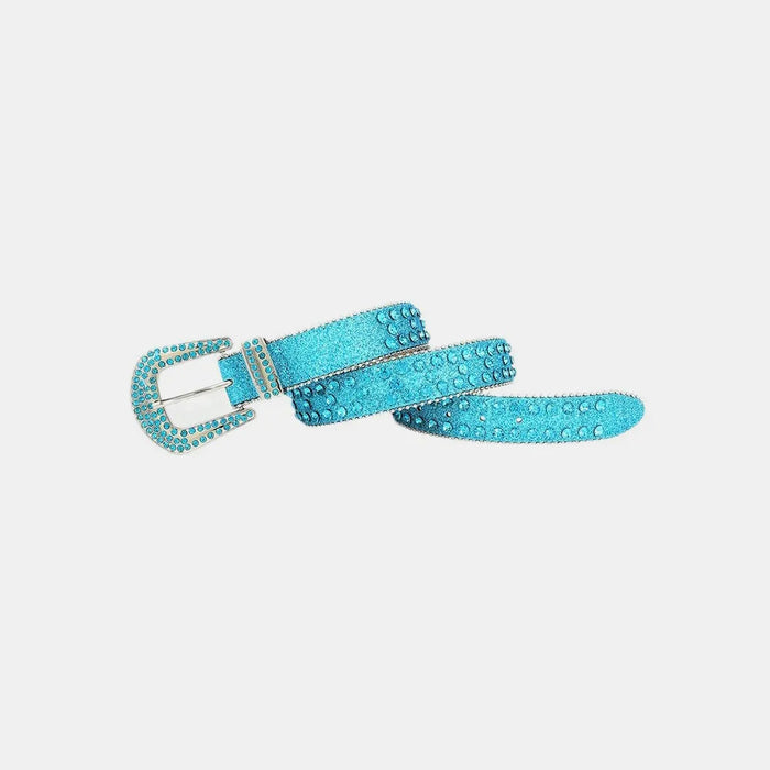 Rhinestone PU Leather Belt - Byyde