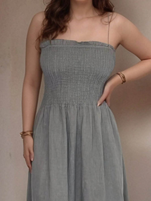 Full Size Smocked Cami Dress and Jacket Set Plus Size - Byyde