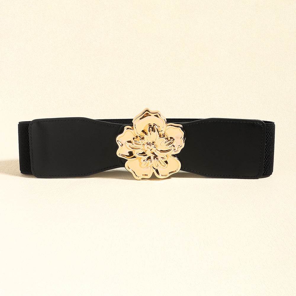 Flower Alloy Buckle Elastic Belt - Byyde