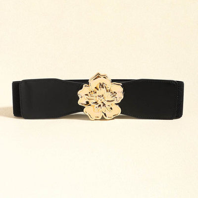 Flower Alloy Buckle Elastic Belt - Byyde